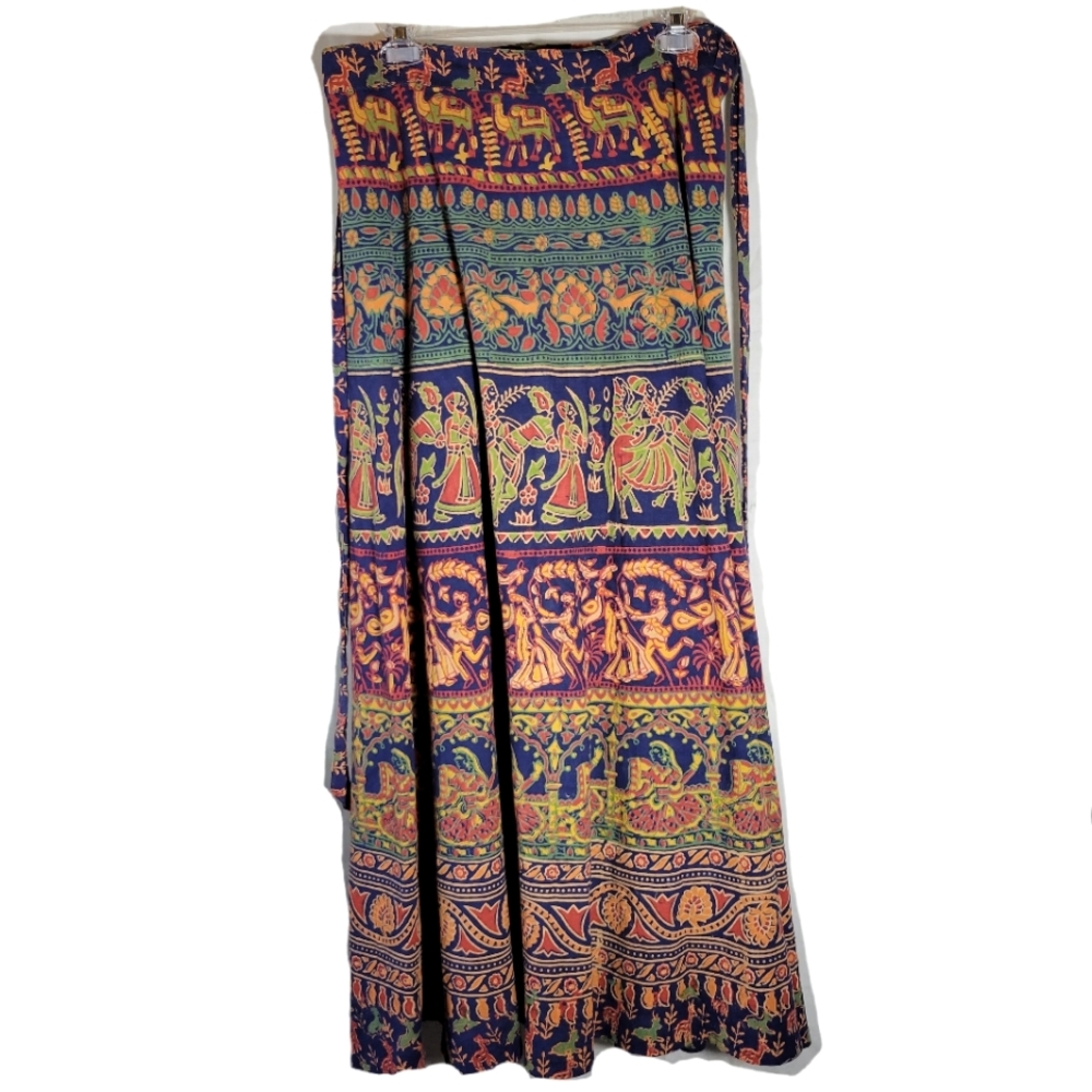100% cotton boho maxi wrap around skirt Size Medium